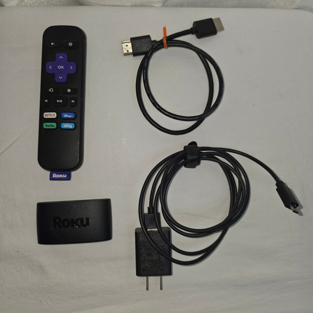 Roku Express HD Streaming Media Player Model 3930X with Remote and Cables Black